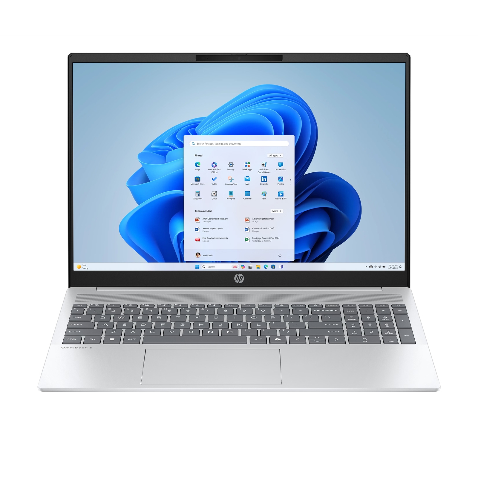 HP 17-cp2009na Laptop, 17.3 Inch Full HD Screen, AMD Ryzen 3-7320U Processor, 8GB RAM, 512GB SSD, Radeon Graphics, Windows 11 Home